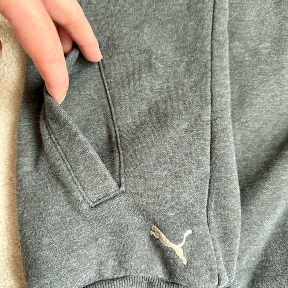 ๐ด 3 for $15 PUMA Dark Gray Heather Womens Fleece Logo Hoodie Size Large EUC - Picture 9 of 10